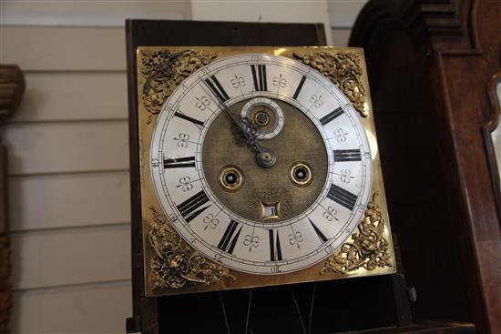 Thomas Taylor of Holborn. A late 17th century walnut and floral marquetry eight day longcase clock, H.6ft 9in.